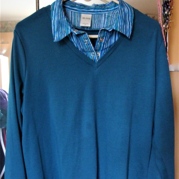 Two (2) "Blair" Layered Look Long Sleeve Tops XL - Picture 3 of 9